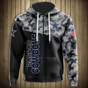 Dallas Cowboys Military Hoodie 3D Zip Hoodie 3D Zip Hoodie Long Sleeve New Season 0