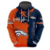 Denver Broncos 3D All Over Print Zip Hoodie for Nfl Fans 0