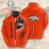 Denver Broncos Hoodie 3D Zip Hoodie 3 Lines Graphic Gift for Fans 0
