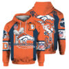 Denver Broncos Hoodie Cute Long Sleeve Zip Hoodie for Fans 0