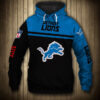 Detroit Lions 3D Skull Hoodie Pullover Zip Hoodie for Fans 0