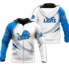 Detroit Lions Zip Hoodie Curve Graphic Gifts for Fans 0