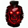 Detroit Red Wings Halloween Hoodie 3D Skulls Pullover Nhl 0