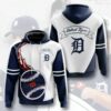Detroit Tigers Hoodie 3D Zip Hoodie Flame Balls Graphic Gifts for Fans 0