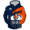 Edmonton Oilers Hoodie 3D Zip Hoodie Gift for Fans 0