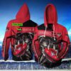 Essendon Football Club Afl Skull Ball New 3D Hoodie Custom Name 3D All Over Print Zip up Hoodie Option 1