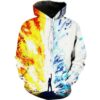 Fire And Ice Epic Fantasy Magics Hoodie 3D Fire And Ice Epic Fantasy Magics Hoodie 3D 0