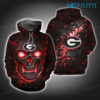 Georgia Bulldogs Hoodie 3D Skull Fire Eyes Georgia Bulldogs Gift 0