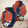 Grateful Dead Skull Illinois Fighting Illini Hoodie 3d Grateful Dead Skull Illinois Fighting Illini Hoodie 3d 0