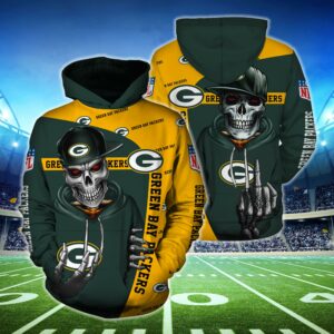 Green Bay Packers Hoodie 3D Zip Hoodie Cute Deaths Graphic Gifts for Fans 0