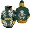 Green Bay Packers Hoodie Skull for Halloween Graphic Green Bay Packers Hoodie Skull for Halloween Graphic 0