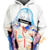 Grey Hair Lady Ahegao Hoodie 3D 0