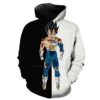 Half Black Half White Ultra Instincts Vegeta Dragon Ball Super Hoodie 3D 0