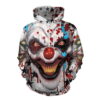 Halloween Clown Face Print 3D Hoodie Zipper Hoodie 0