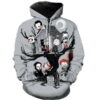 Halloween Horror Characters Cartoon Art 3D Hoodie Zipper Hoodie 0