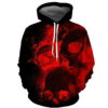 Halloween Red Skull 3D Hoodie Zipper Hoodie 0