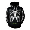 Halloween Skeleton Print 3D Hoodie Zipper Hoodie 0