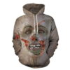 Halloween Zombie Face Print 3D Hoodie Zipper Hoodie 0