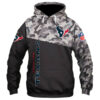Houston Texans Military Hoodie 3D Zip Hoodie 3D Zip Hoodie Long Sleeve New Season 0