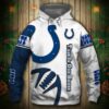 Indianapolis Colts Hoodie 3D Graphic Balls Zip Hoodie Pullover 0