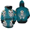 Jacksonville Jaguars Hoodie Skull for Halloween Graphic 0