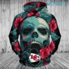 KC Chiefs Hoodie 3D Bird Skull Flower Unique Kansas City Chiefs Gift 0