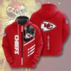 Kansas City Chiefs Hoodie 3D Zip Hoodie 3 Lines Graphic Gift for Fans Kansas City Chiefs Hoodie 3D Zip Hoodie 3 Lines Graphic Gift for Fans 0
