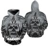 Las Vegas Raiders Hoodie Halloween Pumpkin Skull Print Zip Hoodie 0