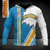Los Angeles Chargers 3D Football NFL Hoodie 0