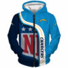 Los Angeles Chargers 3D Hoodie Pullover Zip Hoodie Nfl for Fans 0