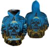 Los Angeles Chargers Hoodie Halloween Pumpkin Skull Print Zip Hoodie 0