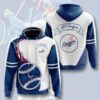 Los Angeles Dodgers Hoodie 3D Zip Hoodie Flame Balls Graphic Gifts for Fans 0