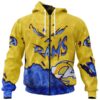 Los Angeles Rams Hoodie 3D Devil Eyes Gift for Fans 0