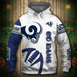 Los Angeles Rams Hoodie 3D Graphic Balls Zip Hoodie Pullover 0