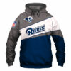 Los Angeles Rams Hoodie 3D Zip Hoodie 0
