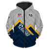 Los Angeles Rams Hoodie 3D Zip Hoodie Pullover Size S5Xl 0