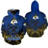 Los Angeles Rams Hoodie Halloween Pumpkin Skull Print Zip Hoodie 0