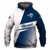 Los Angeles Rams Hoodie Long Sleeve Zip Hoodie for Fan Los Angeles Rams Hoodie Long Sleeve Zip Hoodie for Fan 0