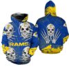 Los Angeles Rams Hoodie Skull for Halloween Graphic Los Angeles Rams Hoodie Skull for Halloween Graphic 0