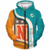 Miami Dolphins 3D Hoodie Pullover Zip Hoodie Nfl for Fans 0