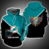 Miami Dolphins Fire Eagle 3D Print Hoodie 0