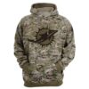 Miami Dolphins Hoodie Army Graphic Zip Hoodie Pullover Gift for Fans 0