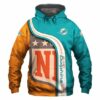 Miami Dolphins Hoodie Cruved Stripes 3D Miami Dolphins Hoodie Cruved Stripes 3D 1