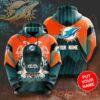 Miami Dolphins Hoodie Skull Your Name 3D Personalized Miami Dolphins Hoodie Skull Your Name 3D Personalized 0