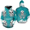 Miami Dolphins Hoodie Skull for Halloween Graphic 0