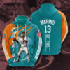 Miami Dolphins Marino Go Fins 3D All Over Print Hoodie ZipUp Hoodie 0