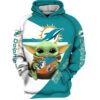 Miami Dolphins Nfl Baby Yoda Star Wars 3D Hoodie For Fans 0