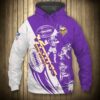 Minnesota Vikings Hoodie 3D Cartoon Player Cute Zip Hoodie 0