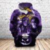 Minnesota Vikings Hoodie 3D Horror Night Halloween Pullover Nfl 0