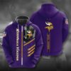 Minnesota Vikings Hoodie 3D Zip Hoodie 3 Lines Graphic Gift for Fans 0